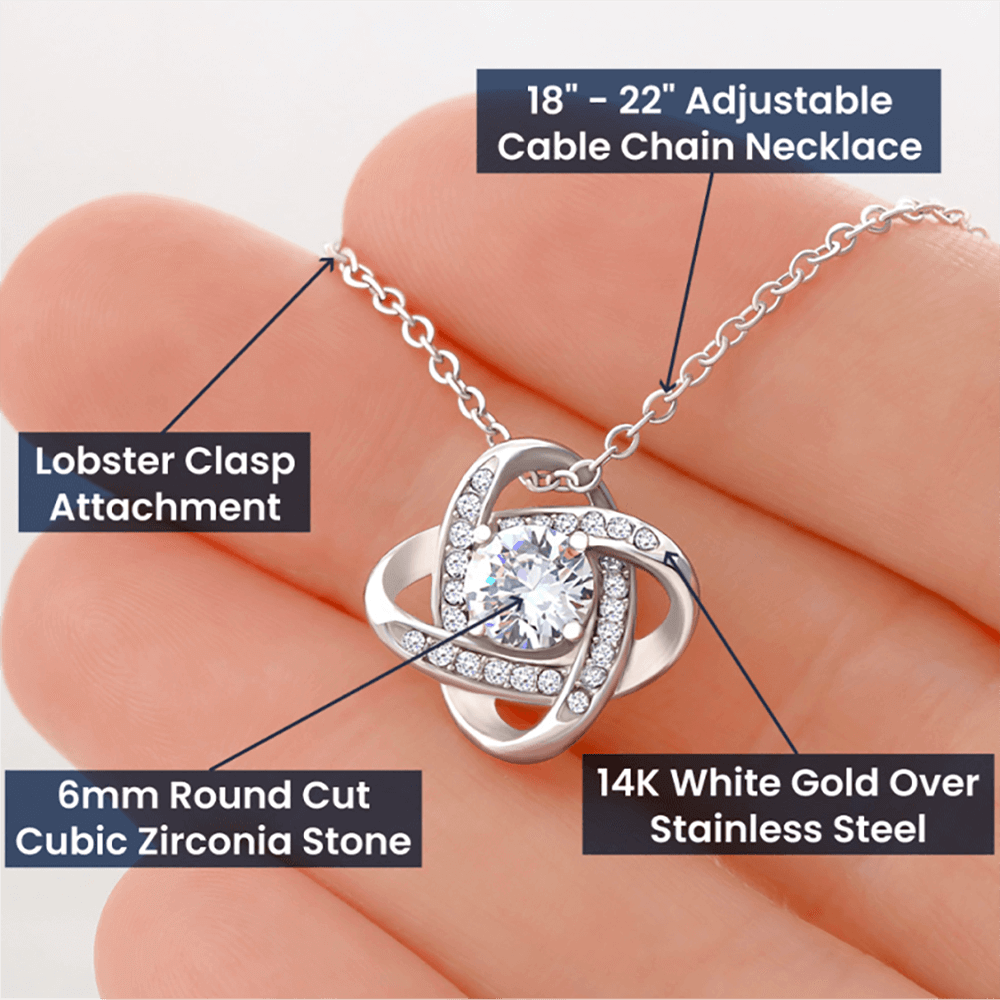 To My Bonus Daughter | I Will Always Love You | Love Knot Necklace