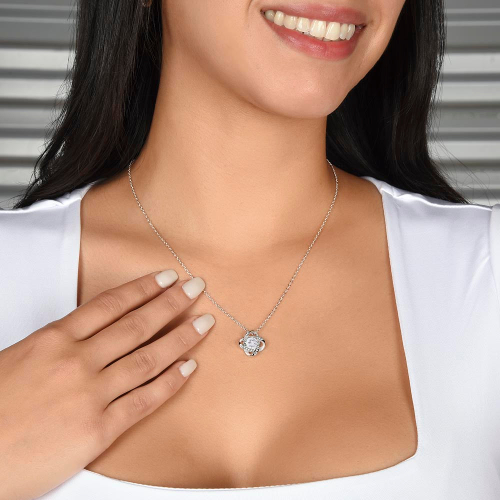 To My Bonus Daughter | I Will Always Love You | Love Knot Necklace