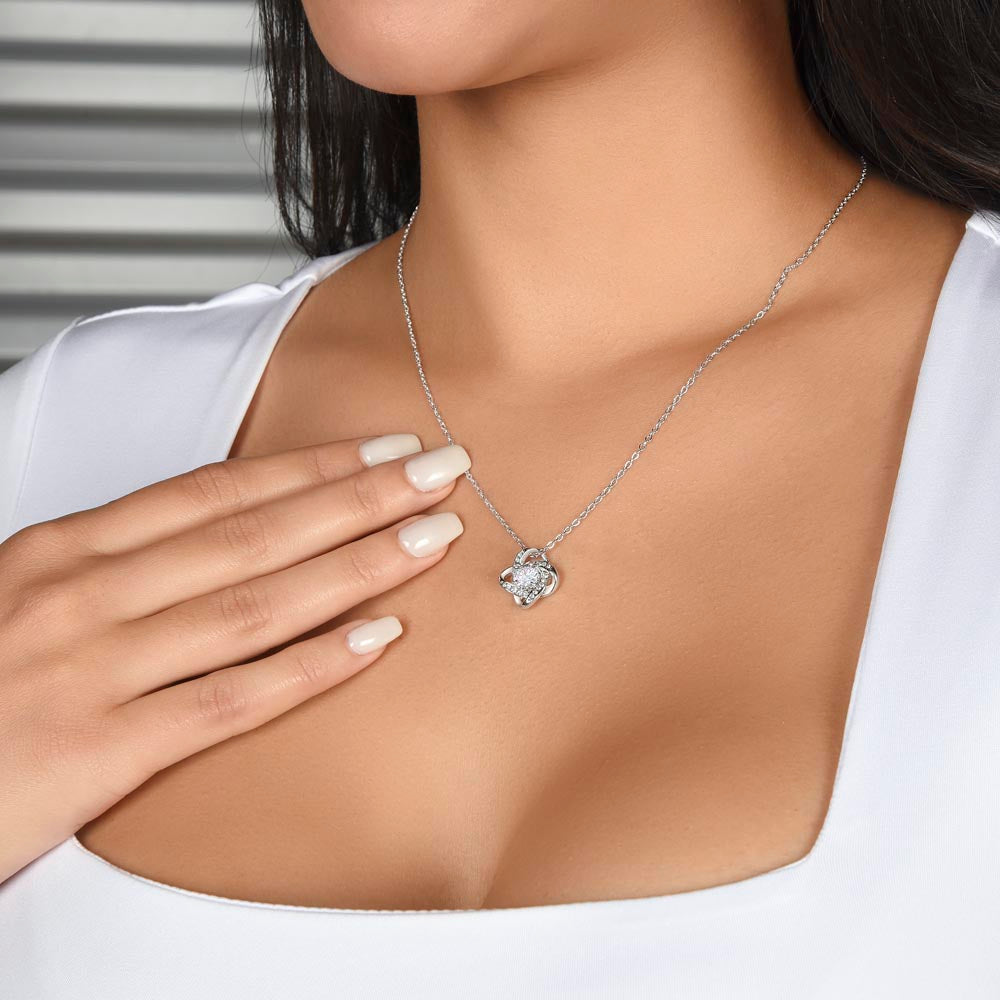 To My Bonus Daughter | I Will Always Love You | Love Knot Necklace