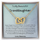 To My Beautiful Granddaughter - Love Meemaw - Interlocking Hearts Necklace