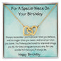 For A Special Niece On Your Birthday - Interlocking Hearts Necklace