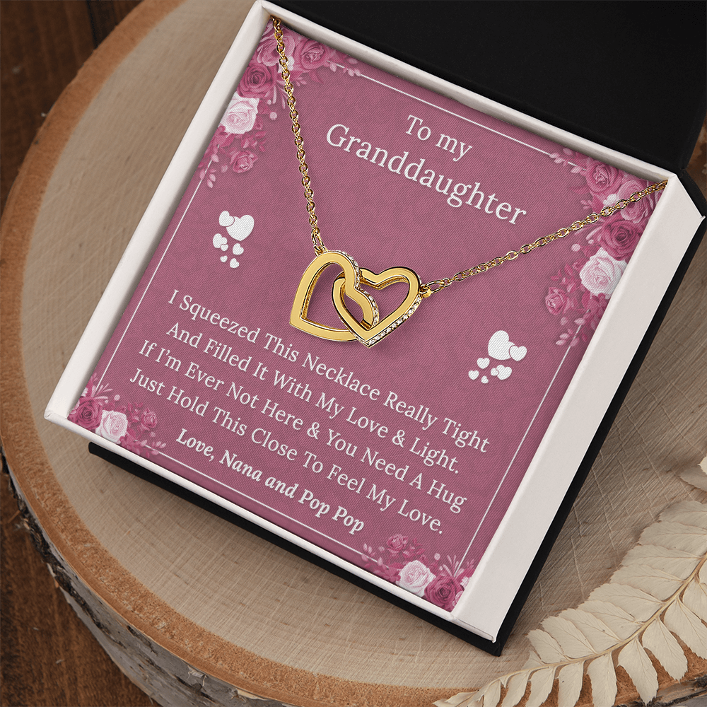 To My Granddaughter - I Squeezed this Necklace - Love Nana and Pop Pop