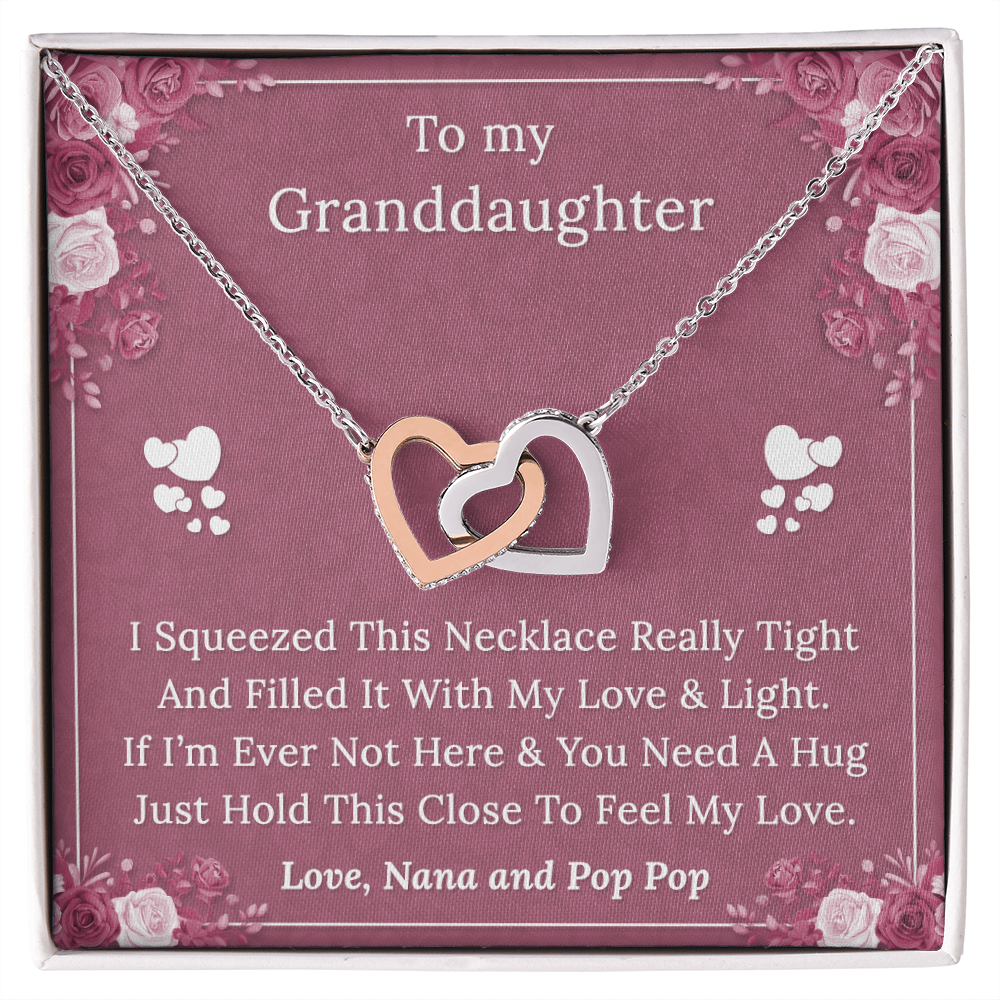 To My Granddaughter - I Squeezed this Necklace - Love Nana and Pop Pop