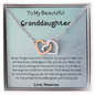 To My Beautiful Granddaughter - Love Meemaw - Interlocking Hearts Necklace