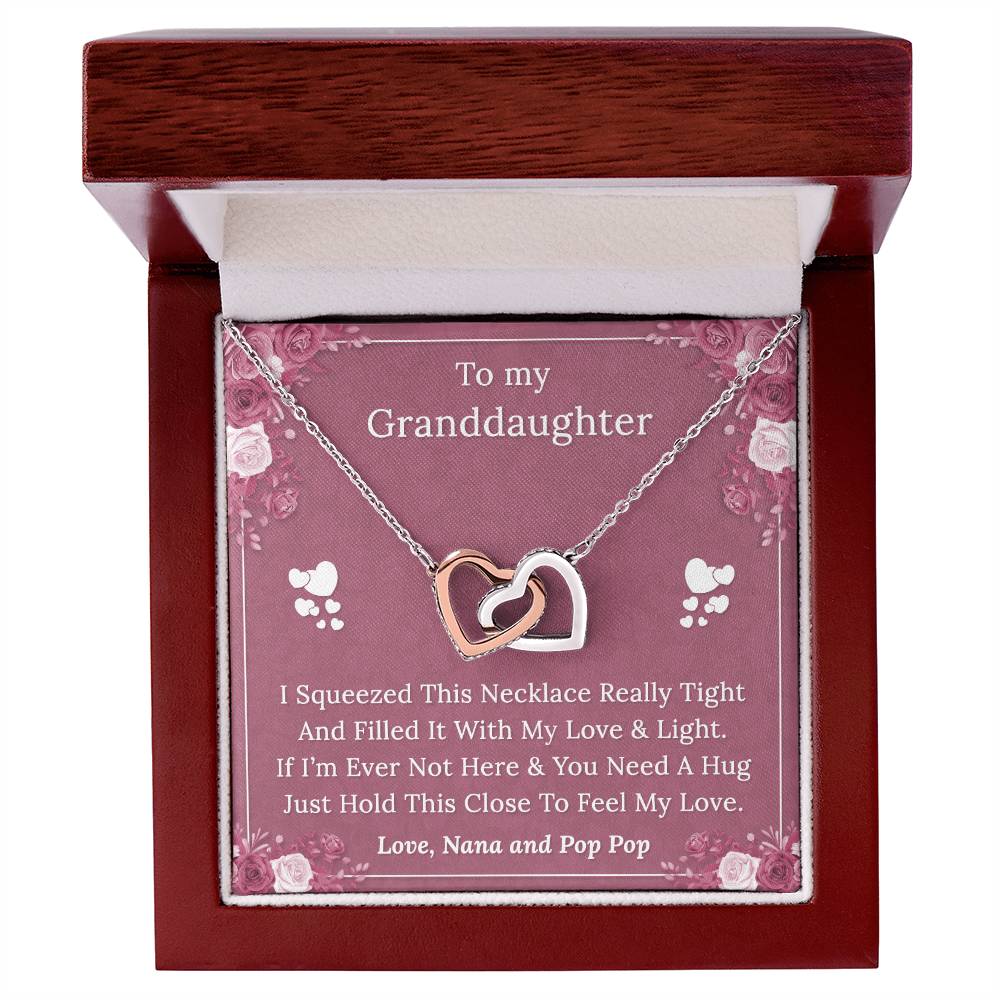 To My Granddaughter - I Squeezed this Necklace - Love Nana and Pop Pop