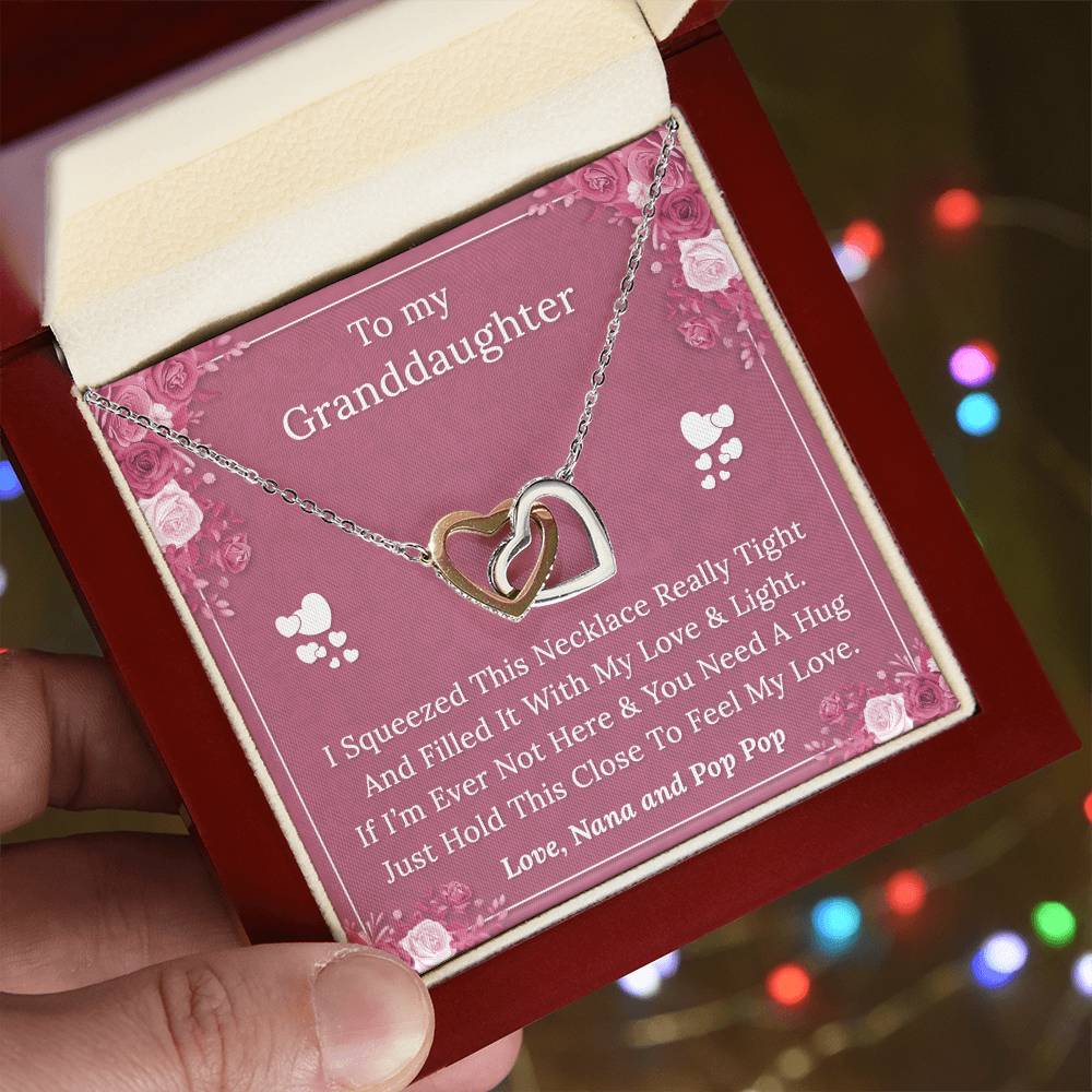 To My Granddaughter - I Squeezed this Necklace - Love Nana and Pop Pop