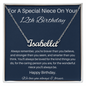 For A Special Niece On Your 12th Birthday | We love you always & forever | Custom Name Necklace