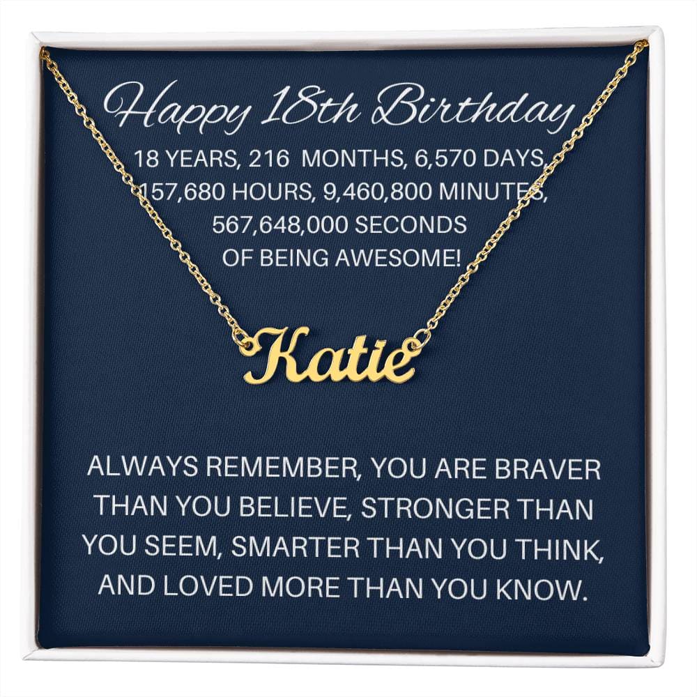 Personalized 18th Birthday Gift - Custom Name Necklace