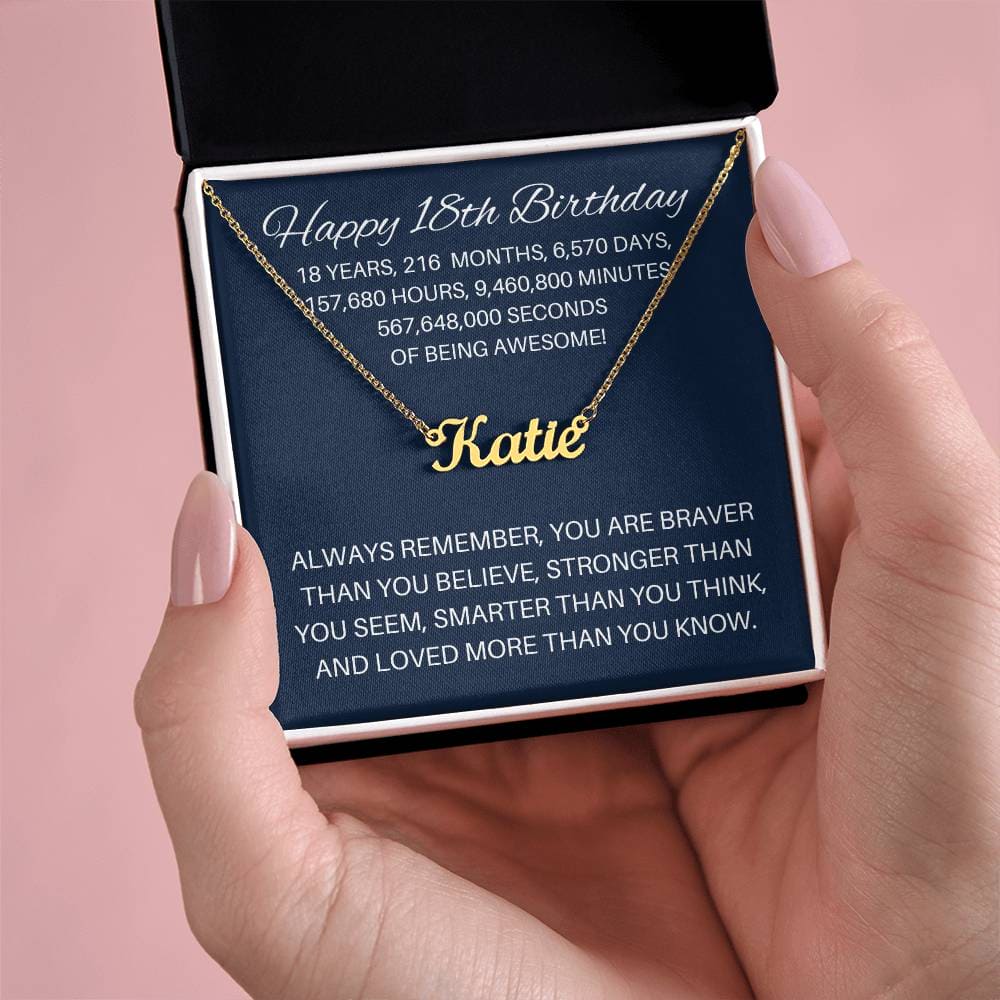 Personalized 18th Birthday Gift - Custom Name Necklace
