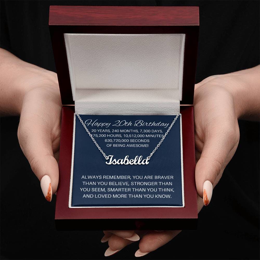 Personalized 20th Birthday Gift - Custom Name Necklace