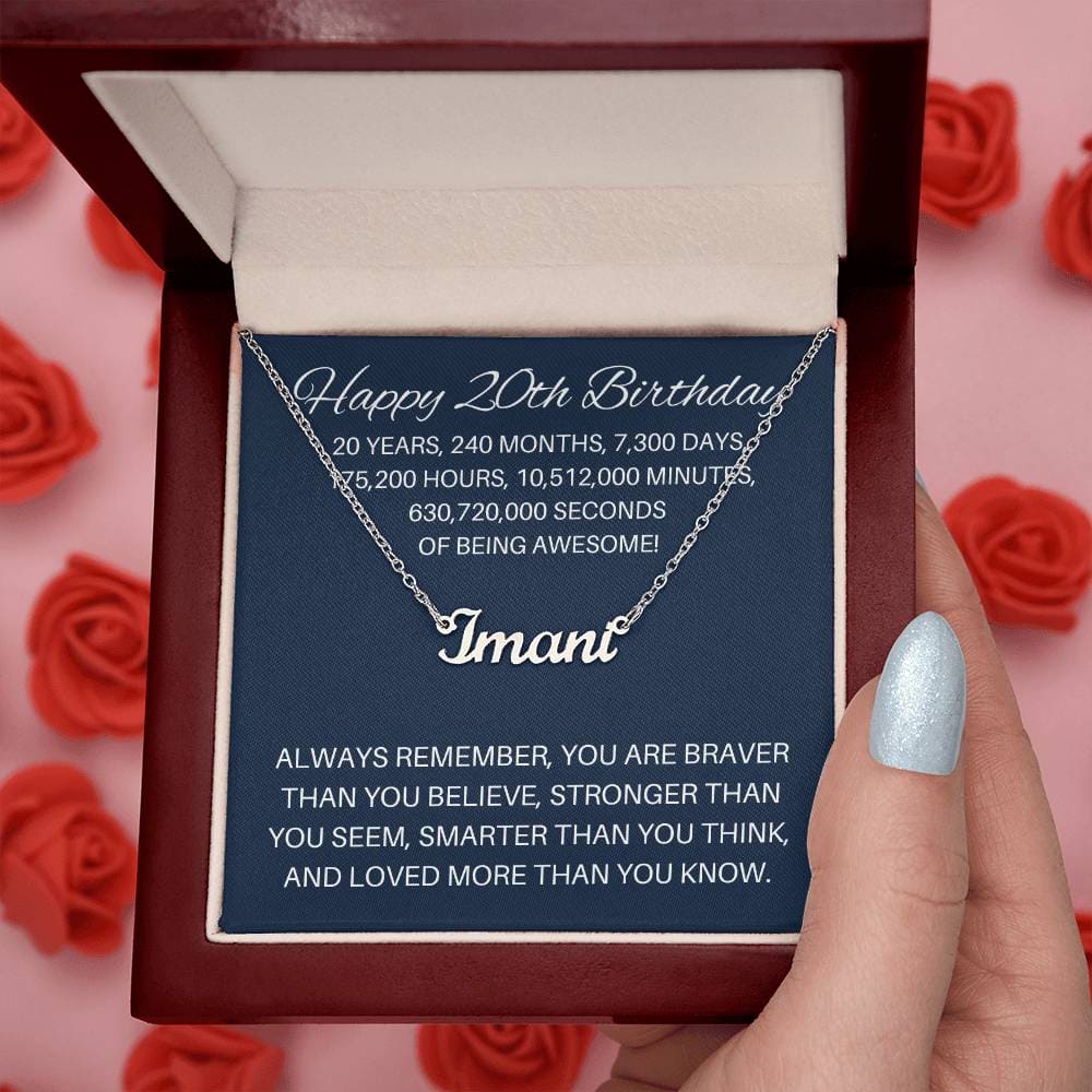 Personalized 20th Birthday Gift - Custom Name Necklace