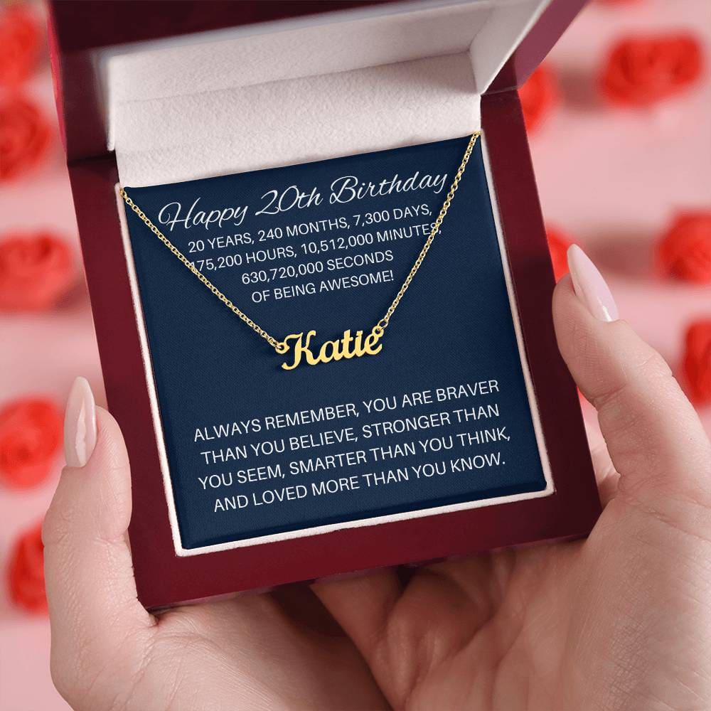 Personalized 20th Birthday Gift - Custom Name Necklace