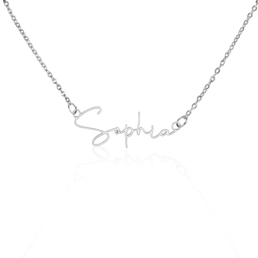 To My Amazing Niece - I Love You So Much - Signature Style Name Necklace