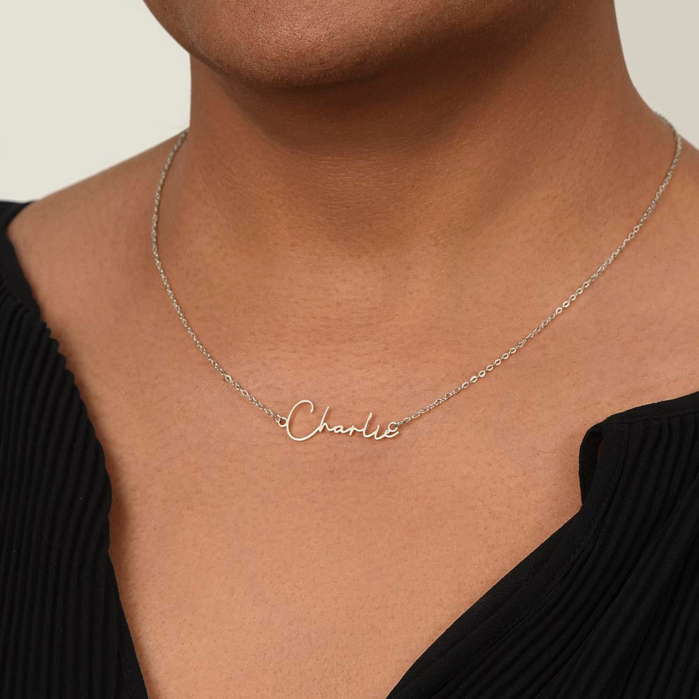 To My Amazing Niece - I Love You So Much - Signature Style Name Necklace
