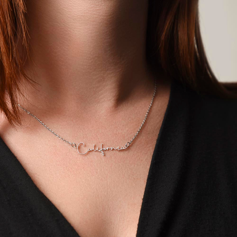 To My Amazing Niece - I Love You So Much - Signature Style Name Necklace