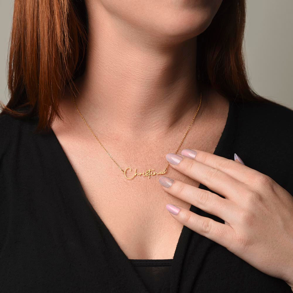 To My Amazing Niece - I Love You So Much - Signature Style Name Necklace