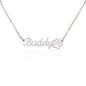 No Rain - No Flowers | I Love You | Paw Print Name Necklace