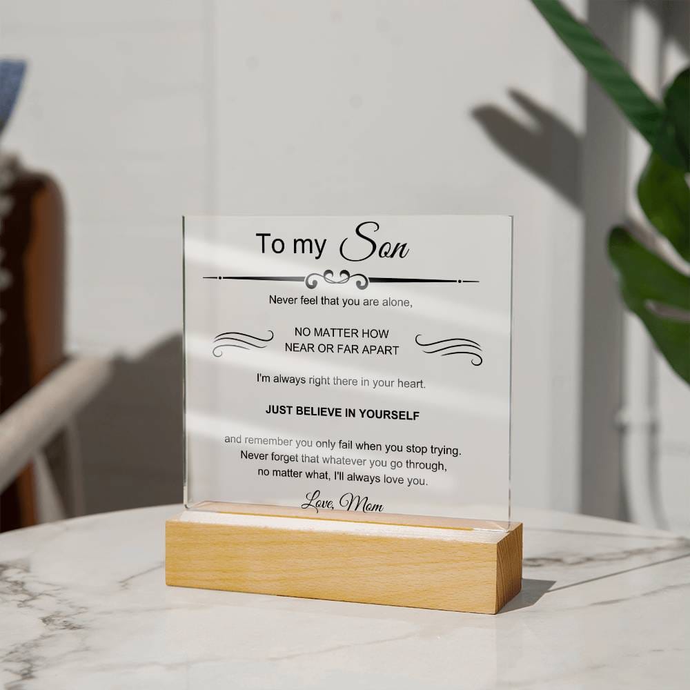 To My Amazing Son - I'll Always Love You - Square Acrylic Plaque