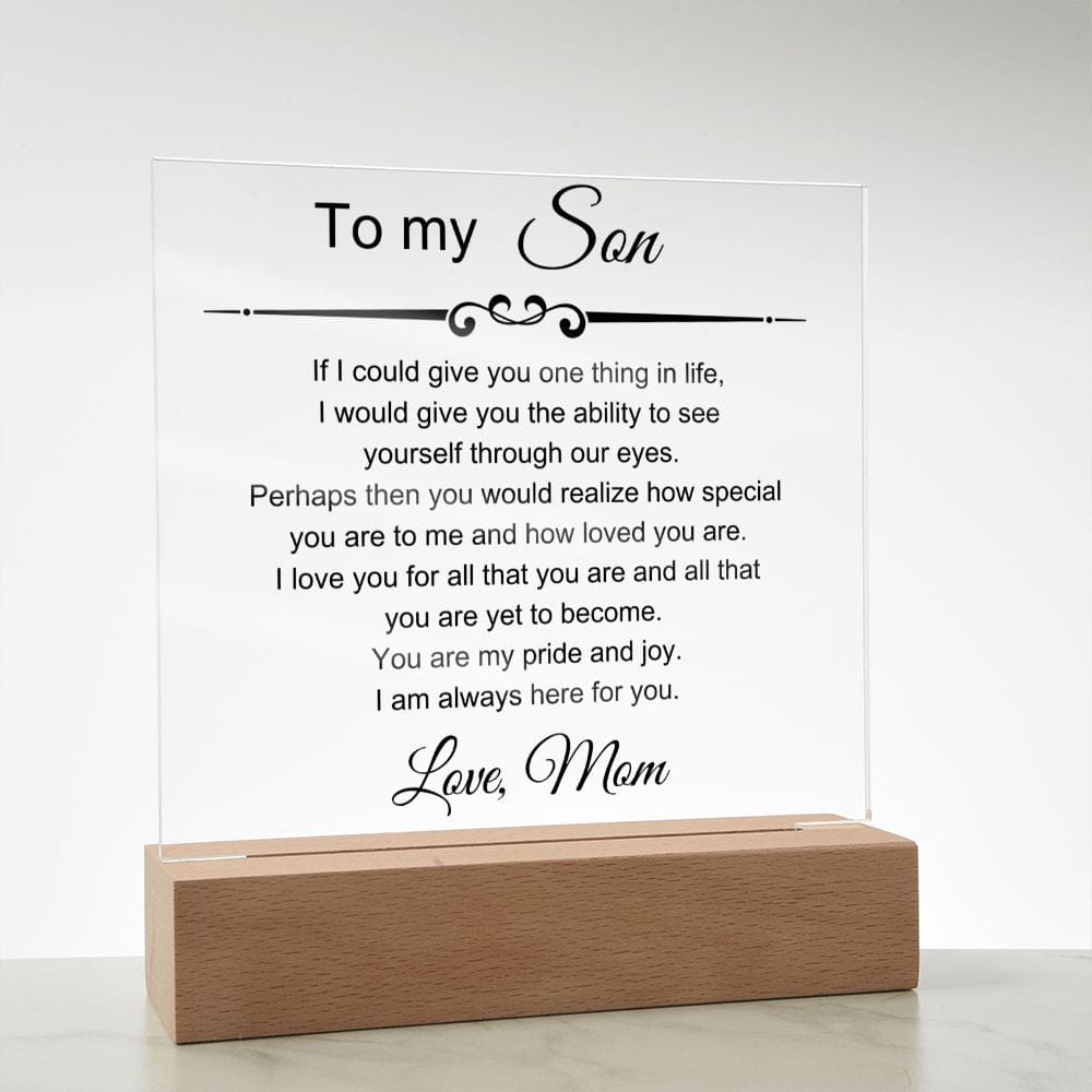 To My Amazing Son - I Am Always Here For You - Square Acrylic Plaque