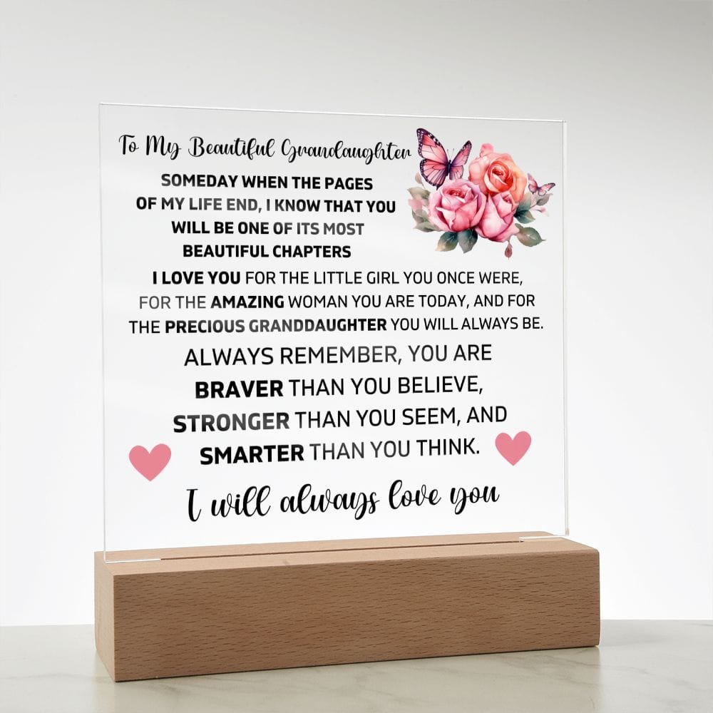 To My Granddaughter - You Are Always Braver Than You Believe - Square Acrylic Plaque