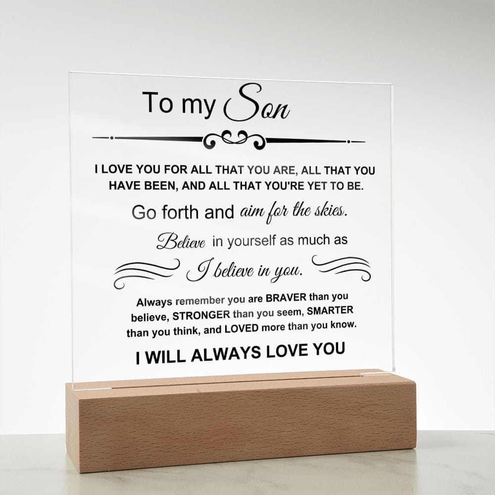 To My Amazing Son - I Believe In You - Square Acrylic Plaque