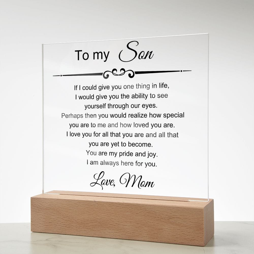 To My Amazing Son - I Am Always Here For You - Square Acrylic Plaque