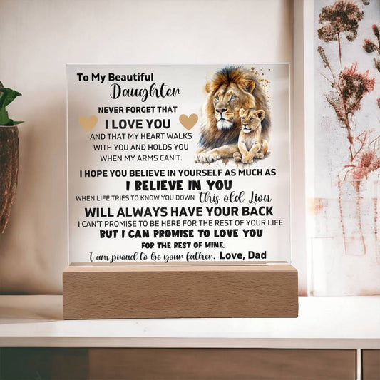 To My Daughter - I Am Proud To Be Your Father - Square Acrylic Plaque