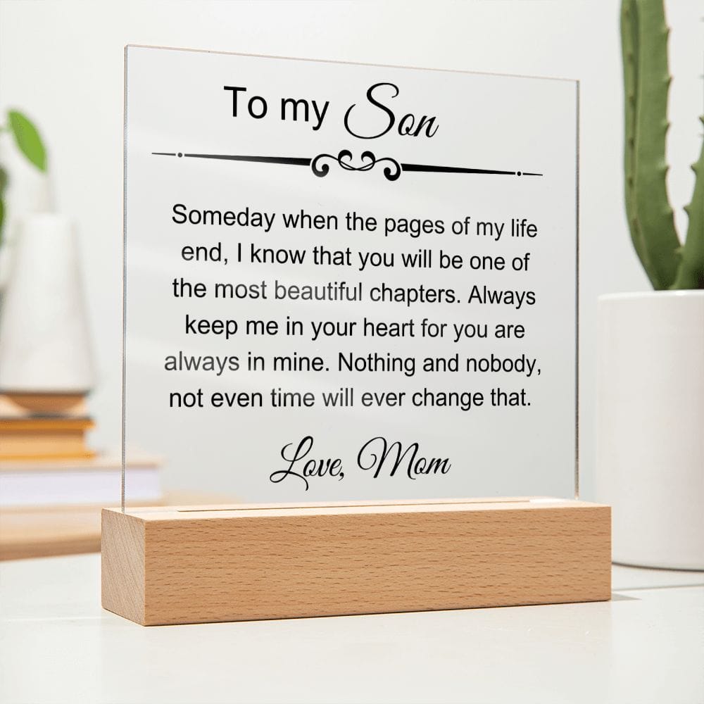 To My Amazing Son - Always Keep Me In Your Heart - Square Acrylic Plaque