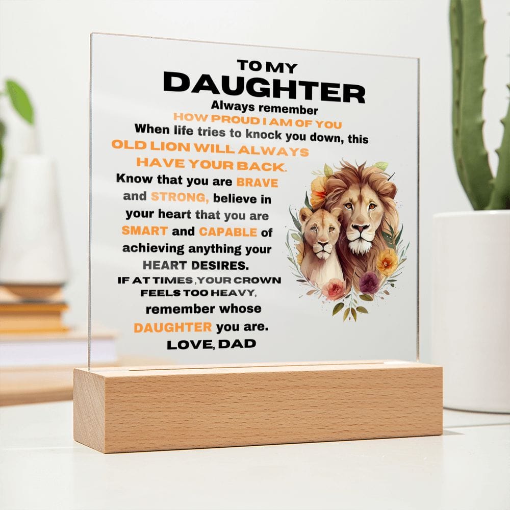 To My Daughter - Remember Whose Daughter You Are - Square Acrylic Plaque
