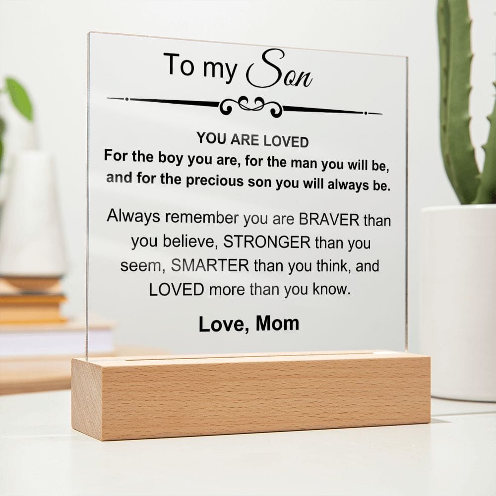 To My Amazing Son - You Are Stronger Than You Believe - Square Acrylic Plaque