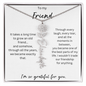 To My Friend | I'm So Grateful For You | Birth Flower Name Necklace