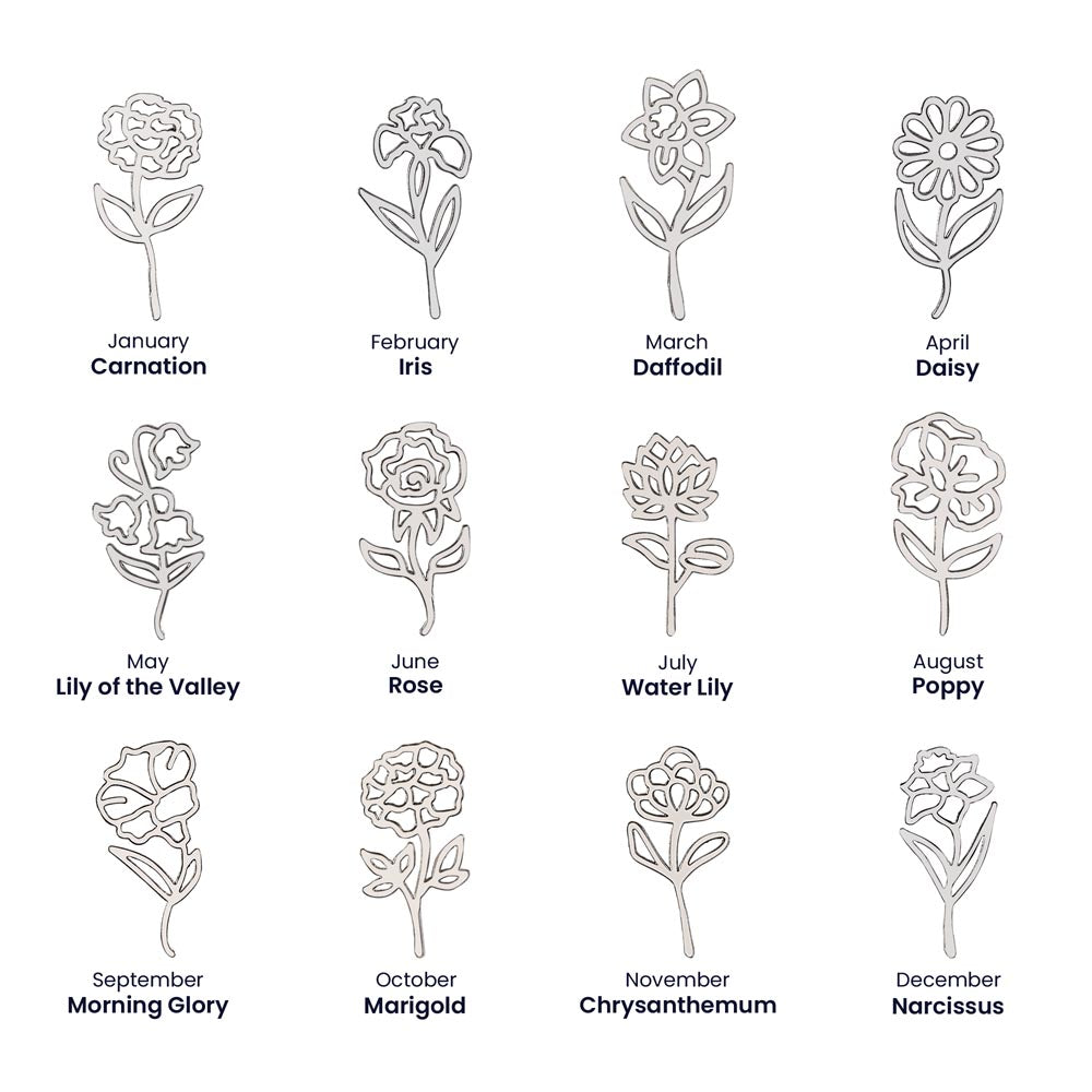 Never Forget That I Love You | Birth Flower Name Necklace