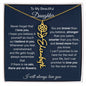 To My Beautiful Daughter | I Will Always Love You | Personalized Birth Flower Name Necklace