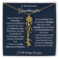 To My Beautiful Granddaughter | I Will Always Love You | Personalized Birth Flower Name Necklace