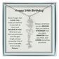 Personalized 14th Birthday Flower Name Necklace Gift