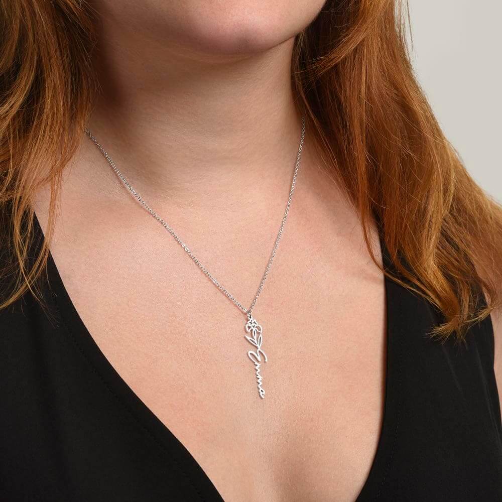 Wishing You A Birthday That's As Wonderful As You Are | Flower Name Necklace