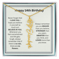 Personalized 14th Birthday Flower Name Necklace Gift