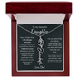 To My Beautiful Daughter | I Will Always Love You | Birth Flower Name Necklace