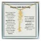Personalized 14th Birthday Flower Name Necklace Gift