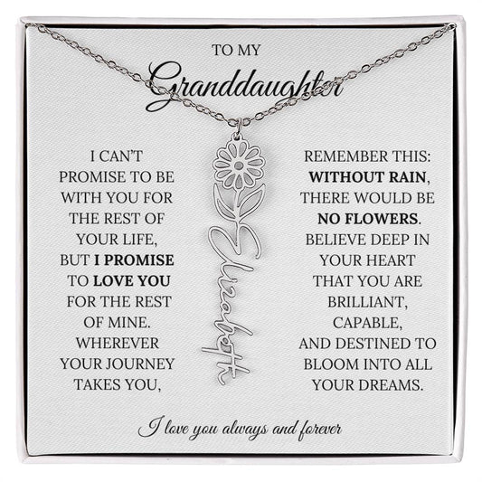 To My Granddaughter - You Are Destined To Bloom Into All Your Dreams - Flower Name Necklace