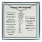 Personalized 14th Birthday Flower Name Necklace Gift