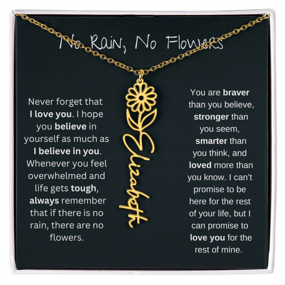 Never Forget That I Love You - Flower Name Necklace