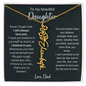 To My Beautiful Daughter | I Will Always Love You | Birth Flower Name Necklace