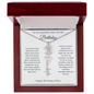 Happy Birthday Mom | My Rock, My World, My Inspiration | Birth Flower Name Necklace