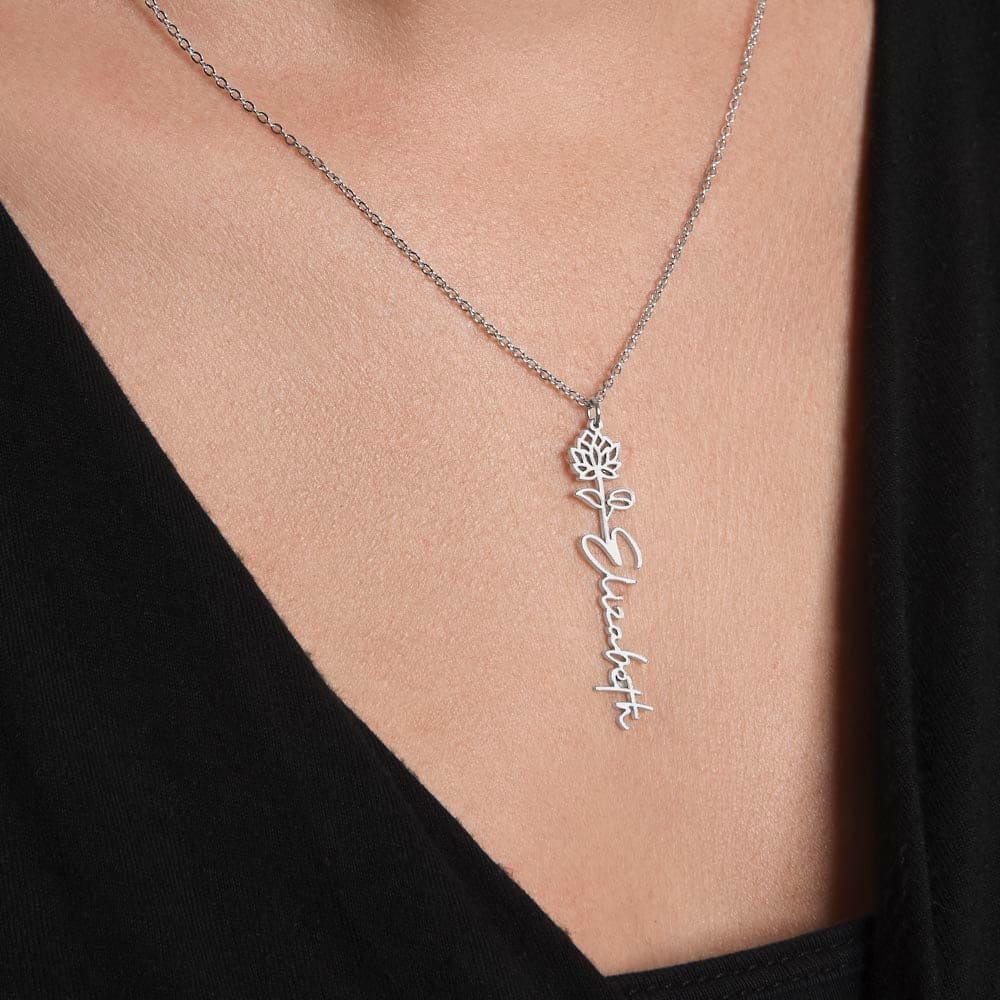 Wishing You A Birthday That's As Wonderful As You Are | Flower Name Necklace