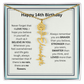 Personalized 14th Birthday Flower Name Necklace Gift