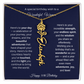 Happy 50th Birthday - Personalized Birth Flower Name Necklace with Message Card