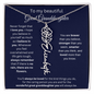To My Beautiful Great Granddaughter | You'll Always Be Loved | Flower Name Necklace