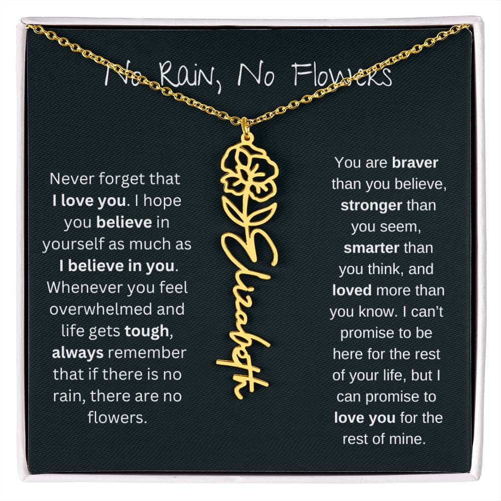 Never Forget That I Love You - Flower Name Necklace