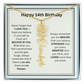 Personalized 14th Birthday Flower Name Necklace Gift
